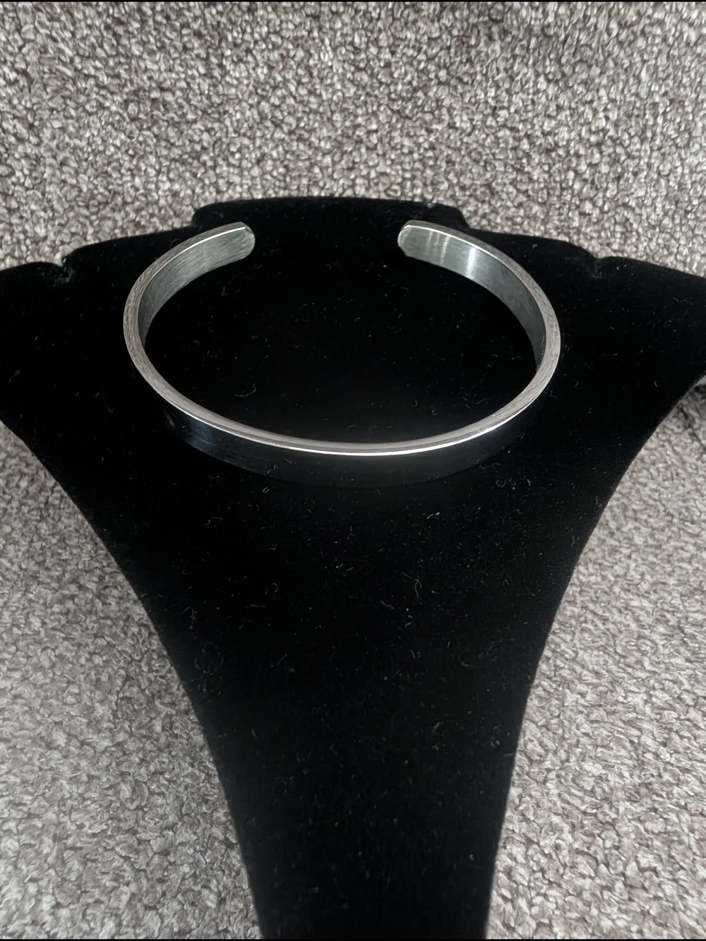 Silver Open Cuff Bracelet With Inscription